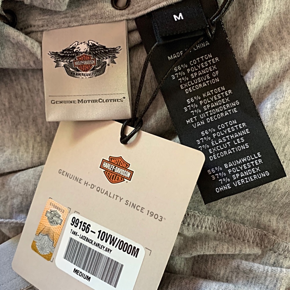 Harley-Davidson Gray Tank Top with Silver Accents - Picture 5 of 5